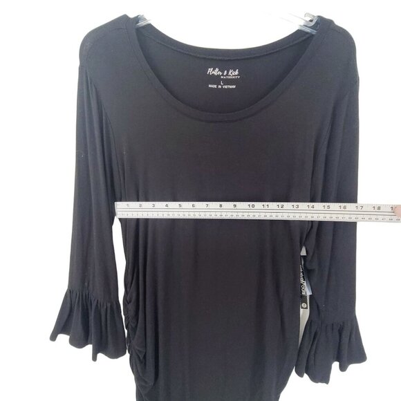 Flutter & Kick NWT Maternity Long Sleeve Dress Black Size L - Picture 4 of 9